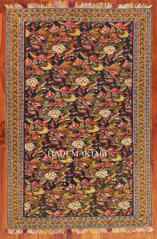 Rainbow Silk Senneh Kilim