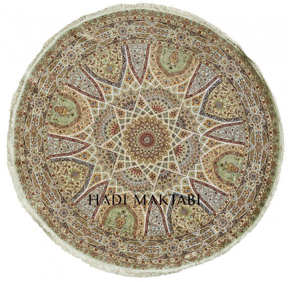 Pure Silk Round Tabriz