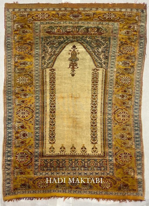 18C SILK OTTOMAN PRAYER RUG