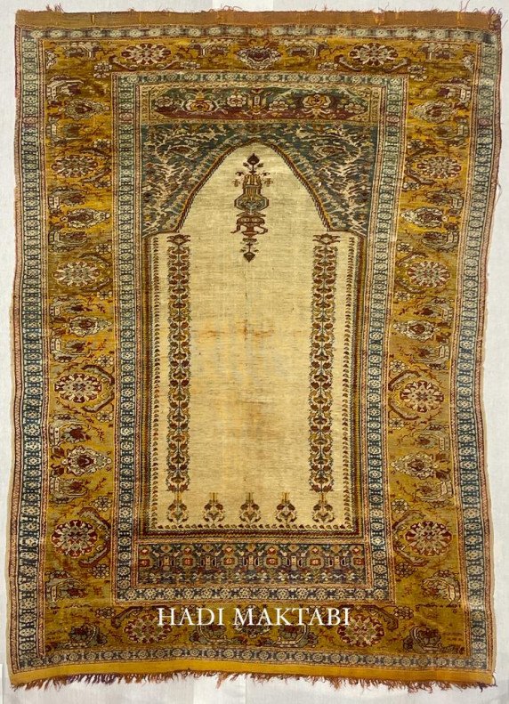 18C SILK OTTOMAN PRAYER RUG